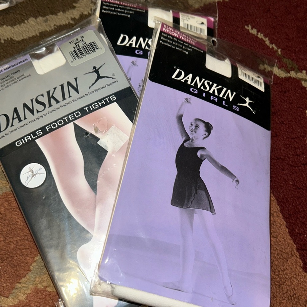 NEW! Danskin girls large performance footed  tights